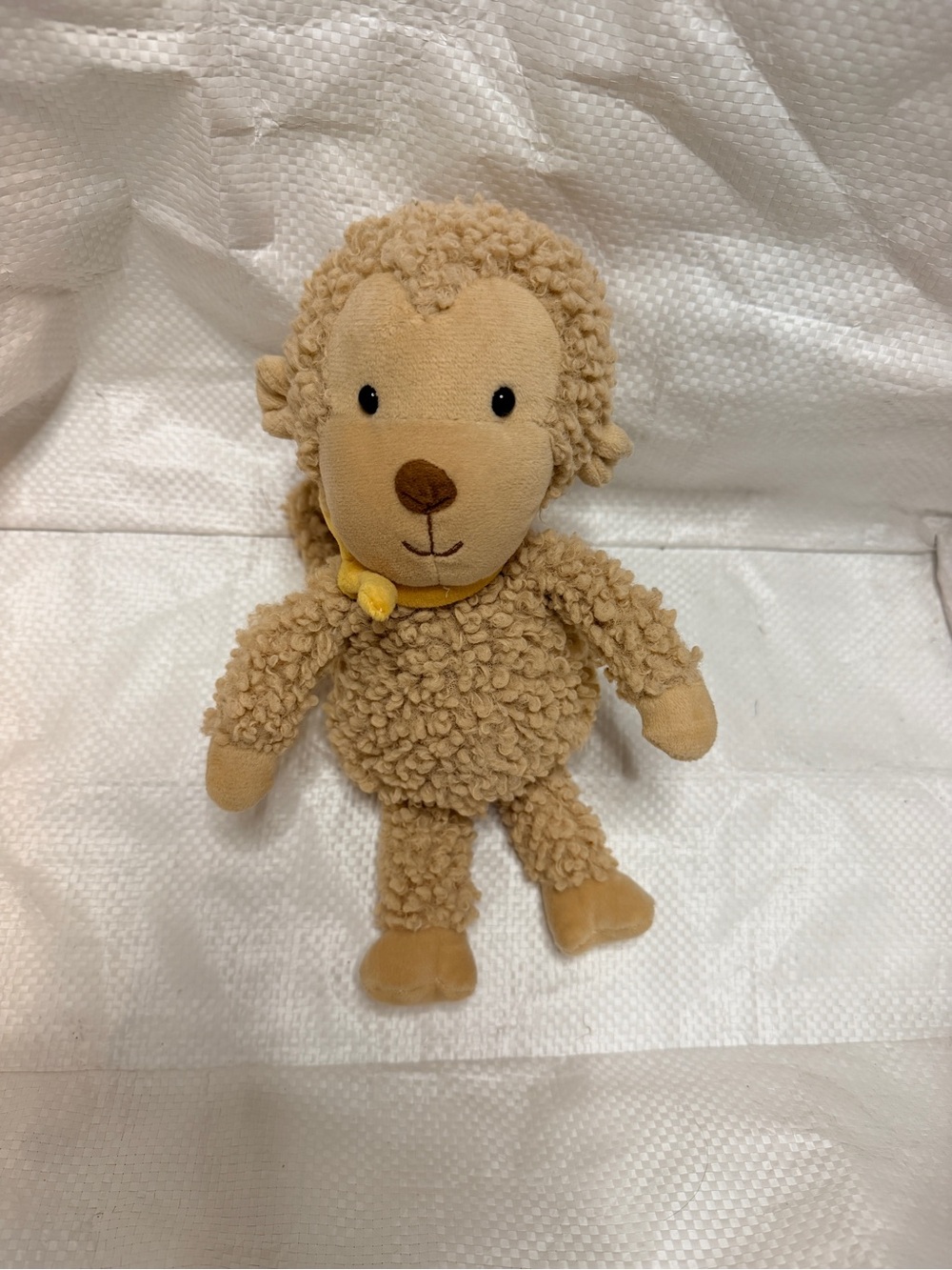 Jellycat‎ Tan fuzzkin monkey Plush with Yellow scarf